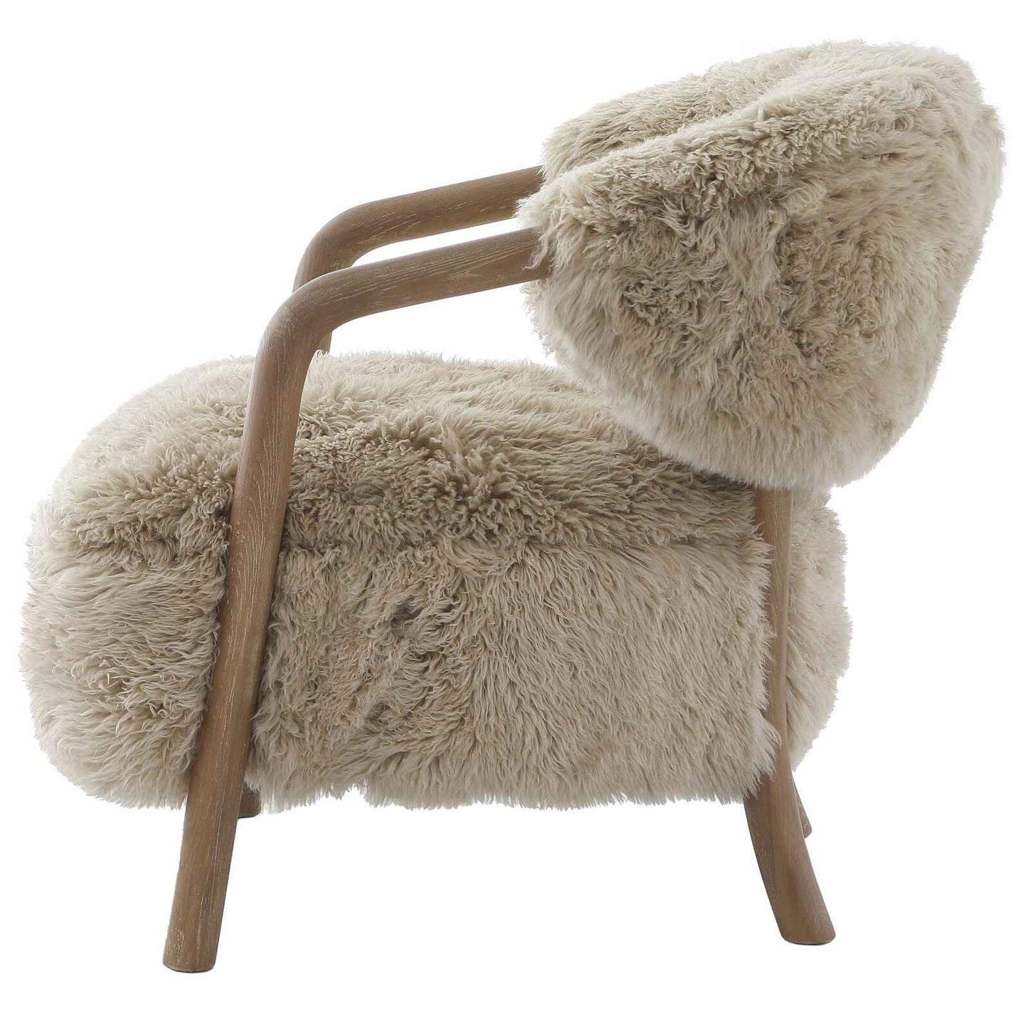 Keiichi Cotswold Lion Accent Chair in Real Sheepskin-C
