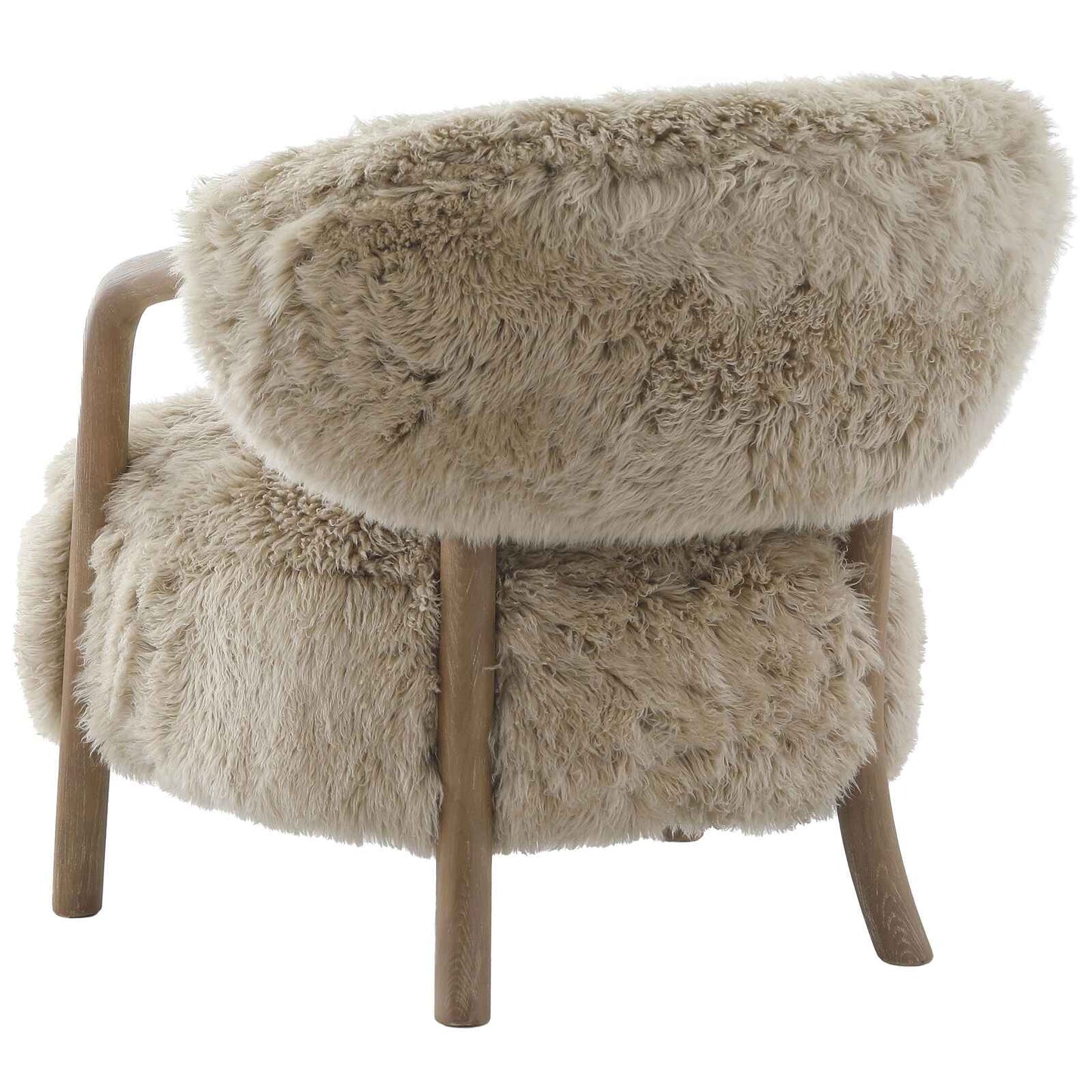 Keiichi Cotswold Lion Accent Chair in Real Sheepskin-D