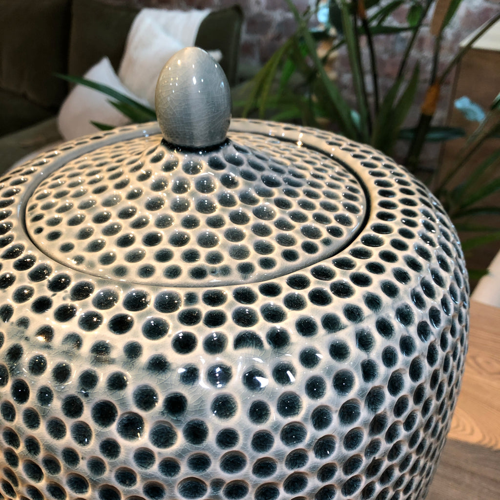 Khaki Dimpled Ceramic Jar 38cm B