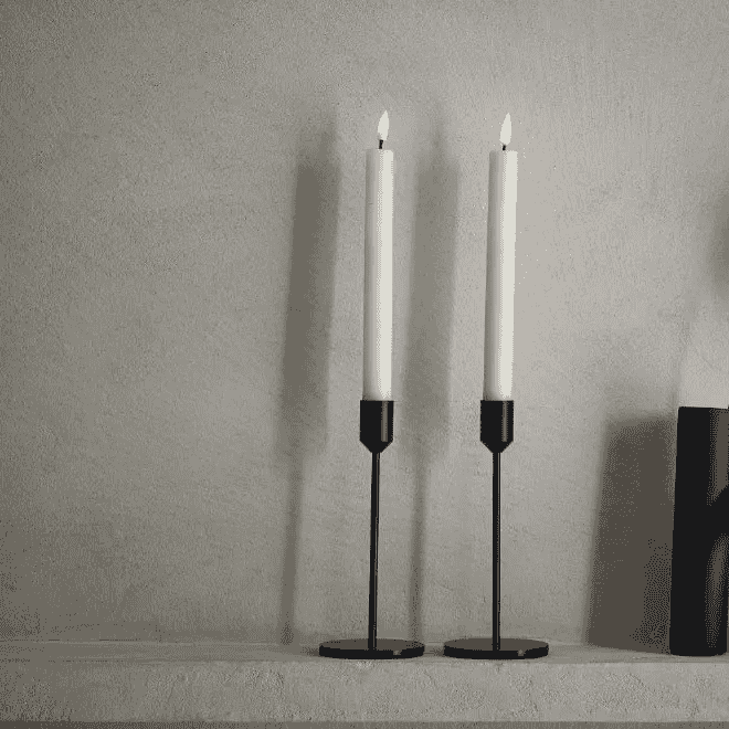 LED Dinner Candle Set of Two - White