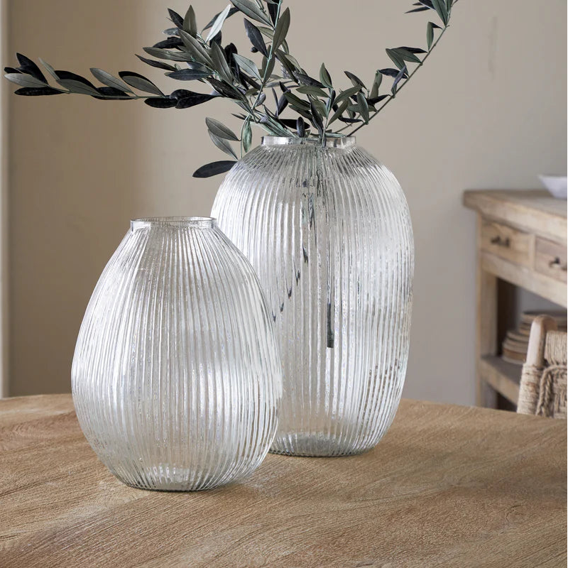 Linsy Ribbed Glass Vase - Size Choice | Annie Mo's H