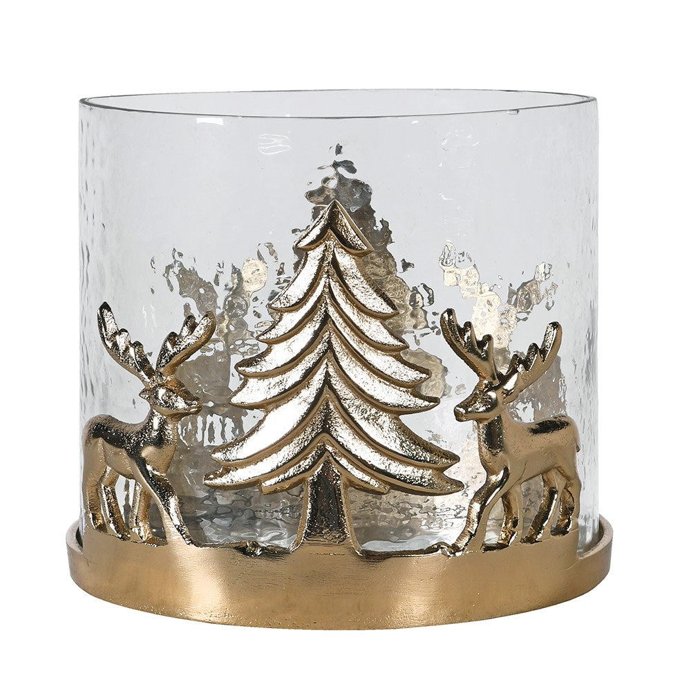 Large Gold Reindeer Hurricane 18cm | Annie Mo's