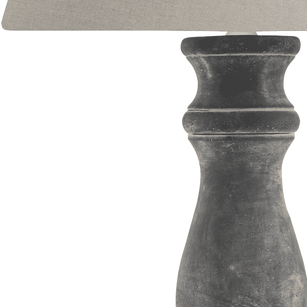 Large Grey Candlestick Table Lamp With Linen Shade 72cm-A