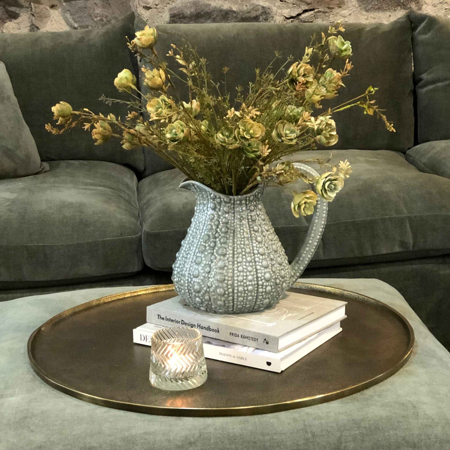 Large Grey Glazed Urchin Jug