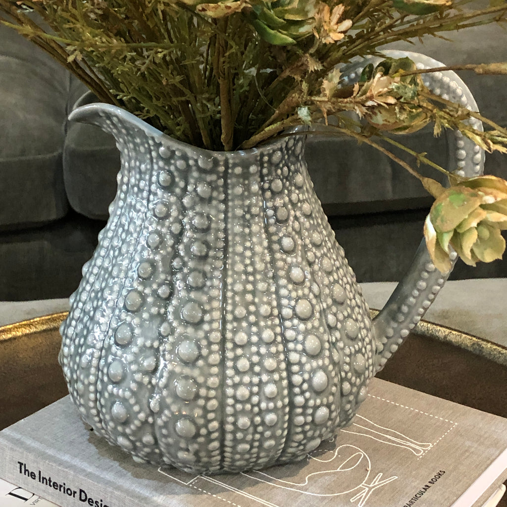 Large Grey Glazed Urchin Jug 23cm B