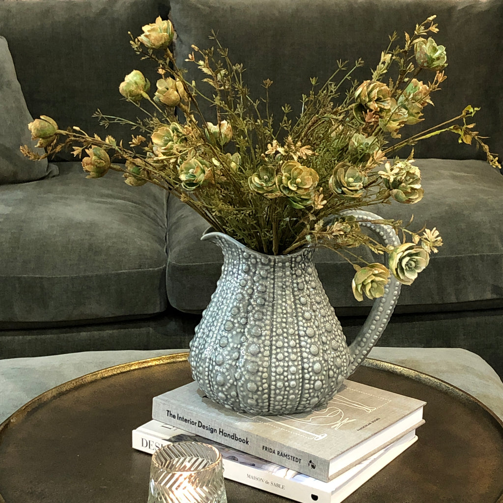 Large Grey Glazed Urchin Jug 23cm C