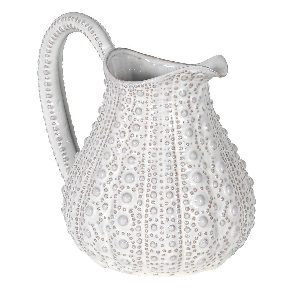 Large White Glazed Urchin Jug 23cm | Annie Mo's