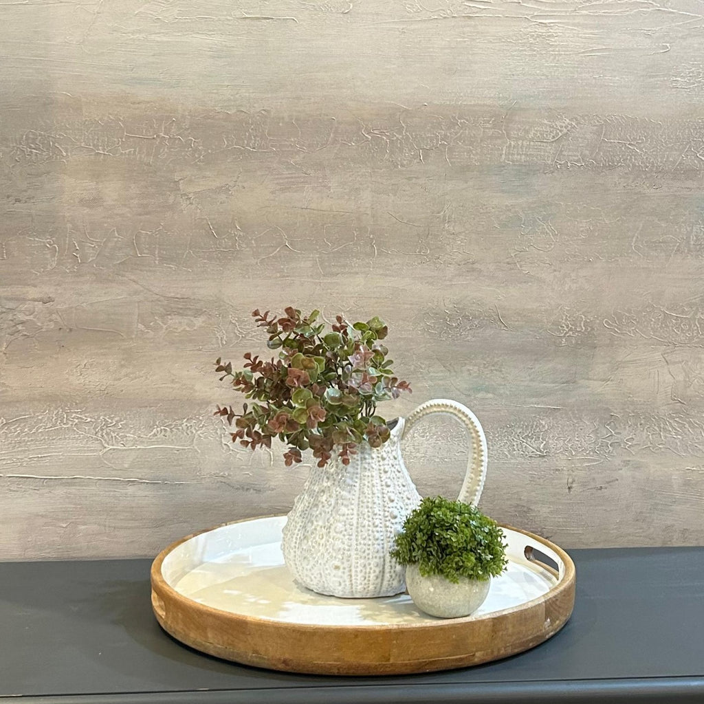 Large White Glazed Urchin Jug 23cm C