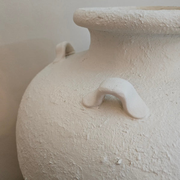 Large White Handled Vase 4
