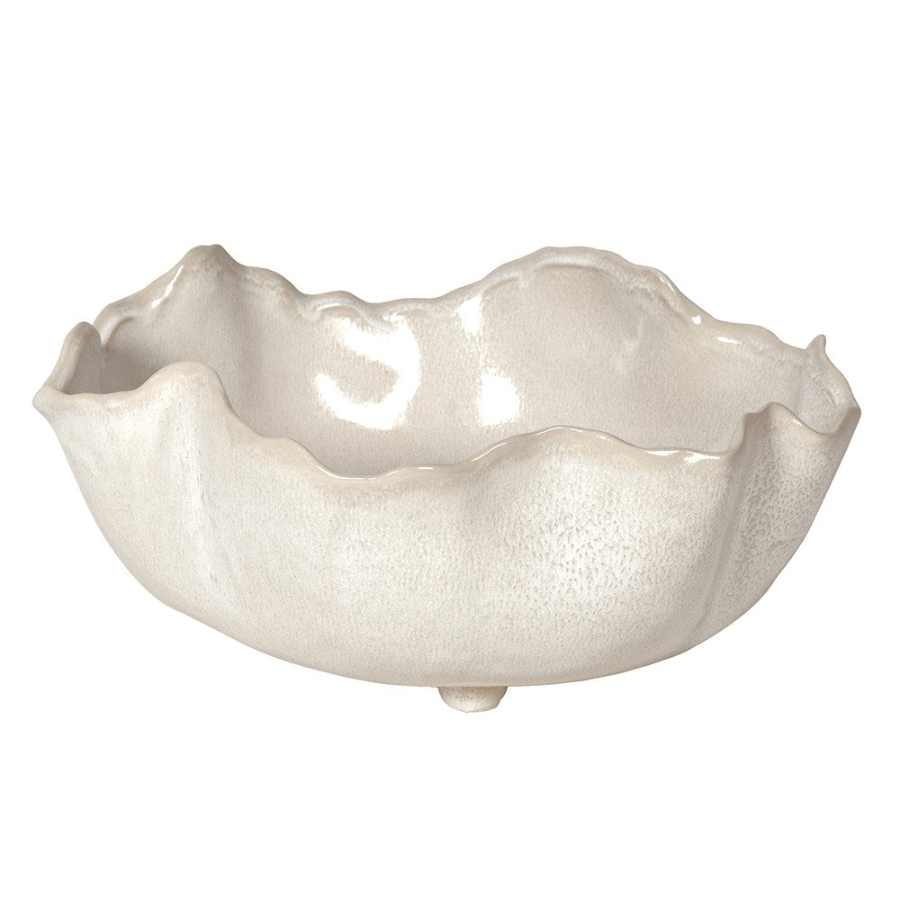 Large White Wavy Bowl 35cm