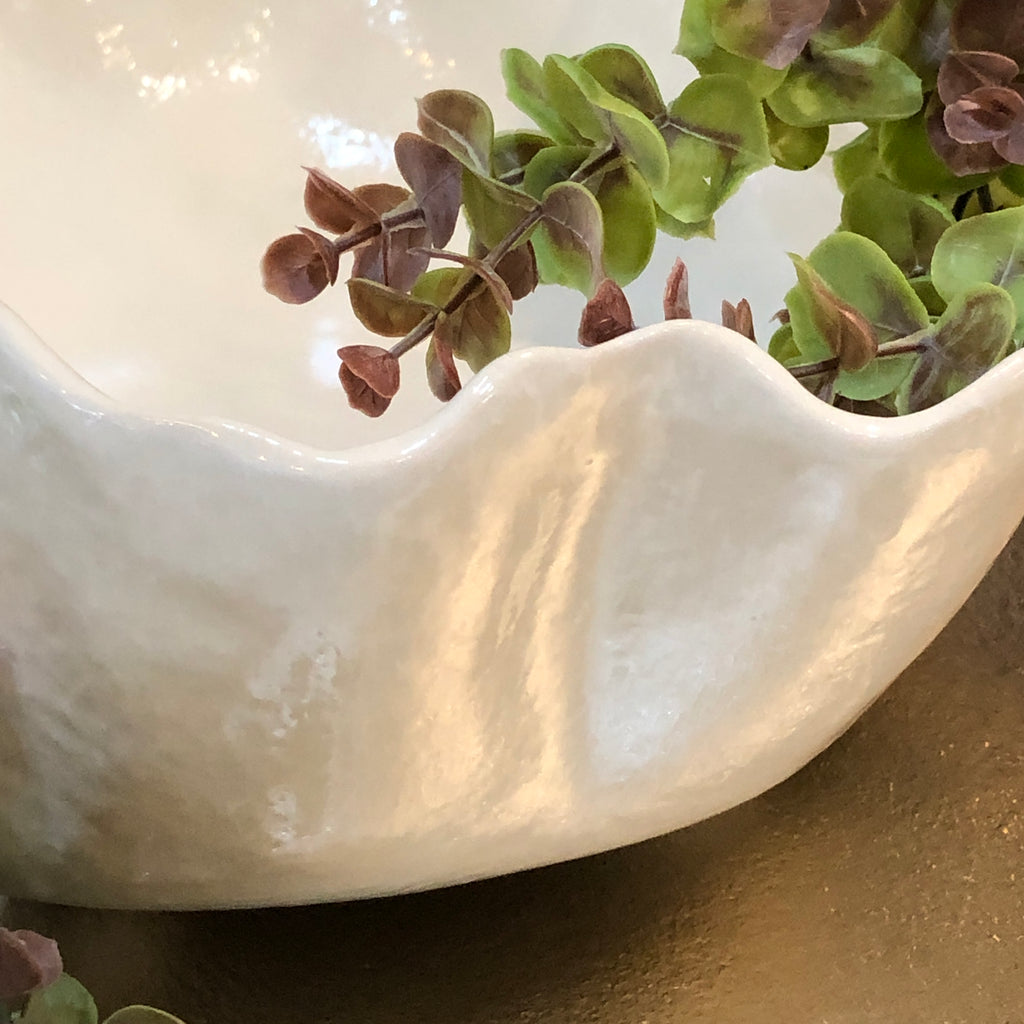 Large White Wavy Bowl 35cm B