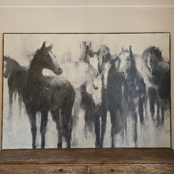 Large Wild Horses Framed Canvas 5