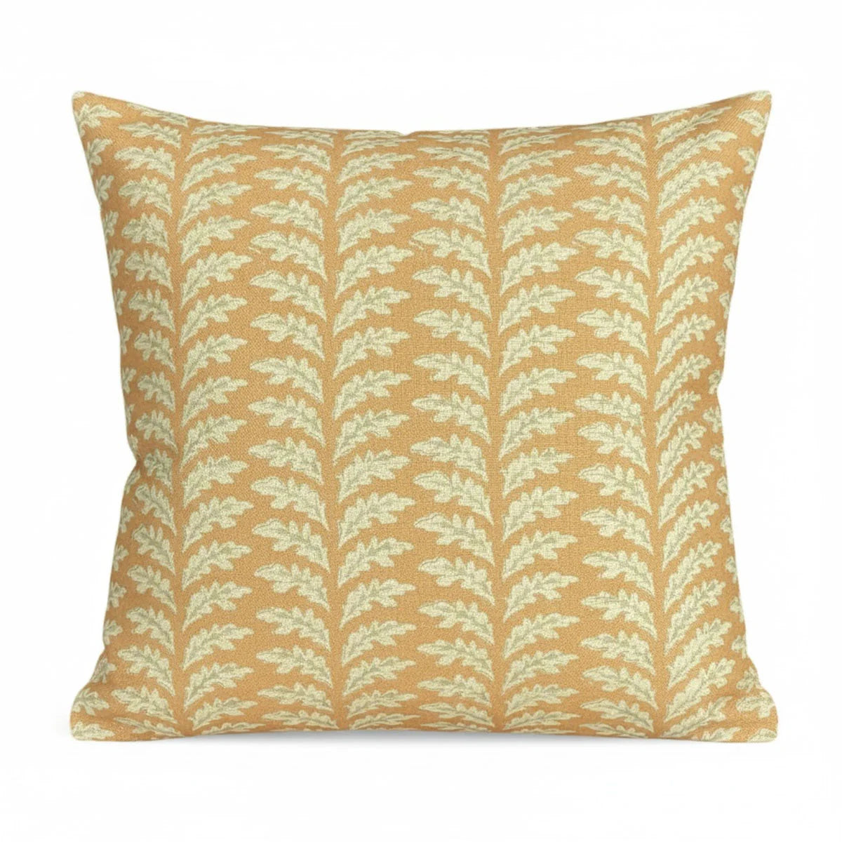 Leaves Stripe Ochre Cushion 50x50cm | Annie Mo's
