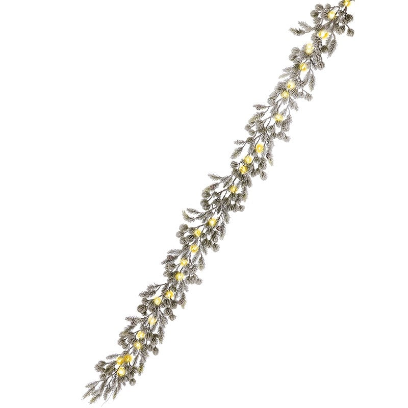 Light Up Green Leaf Garland 180cm | Annie Mo's