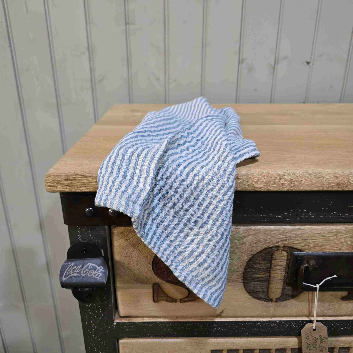 Light Blue Stripe Double Woven Napkins