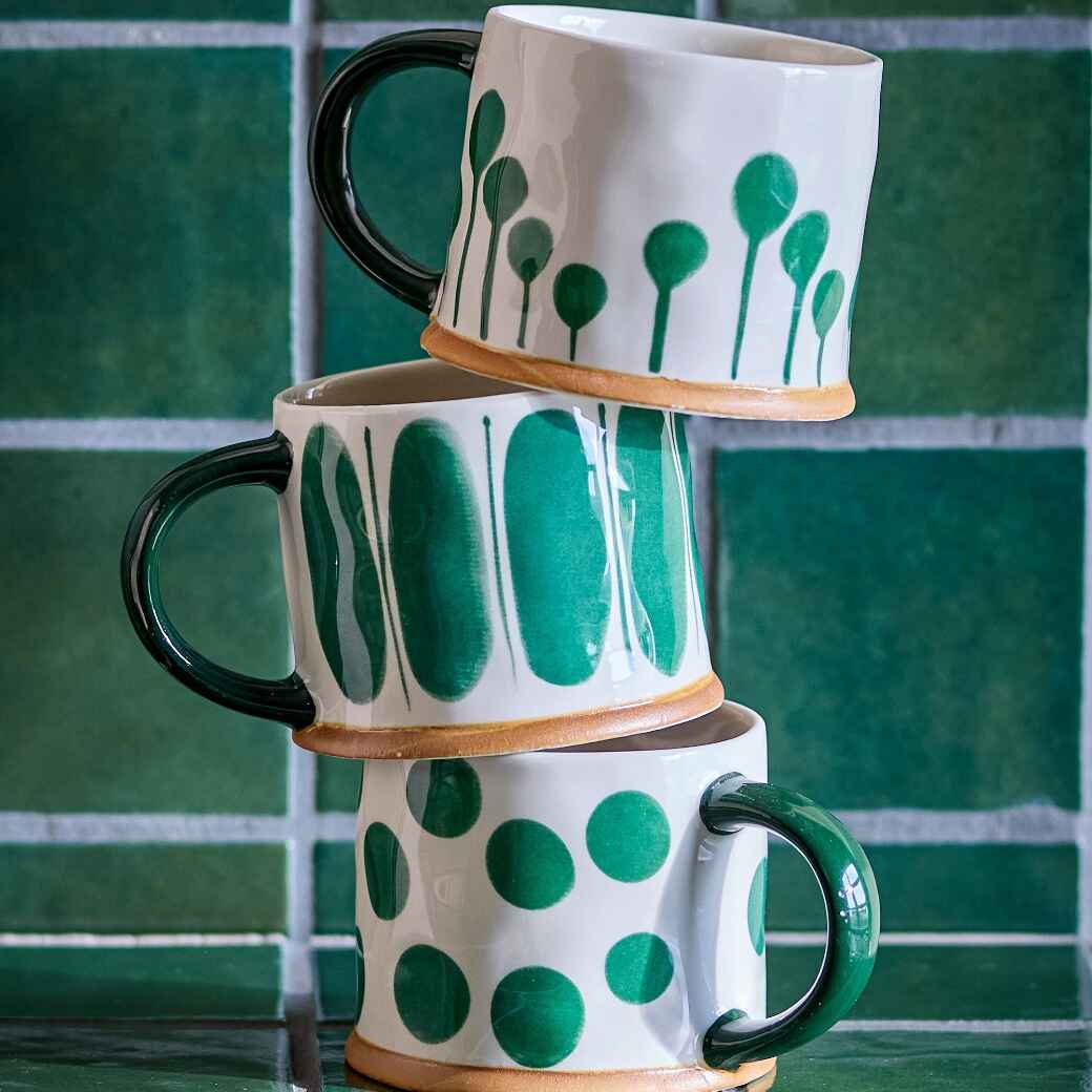 Linora Mug, Green, Stoneware - Style Choice
