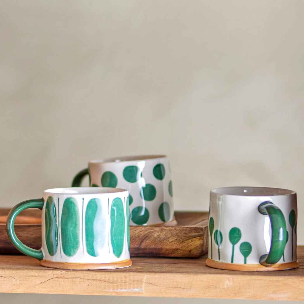 Linora Mug, Green, Stoneware - Style Choice-C