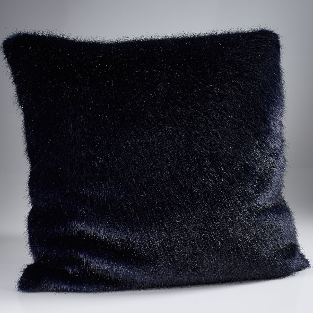 London Navy Faux Fur Cushions - Size Choice | Annie Mo's