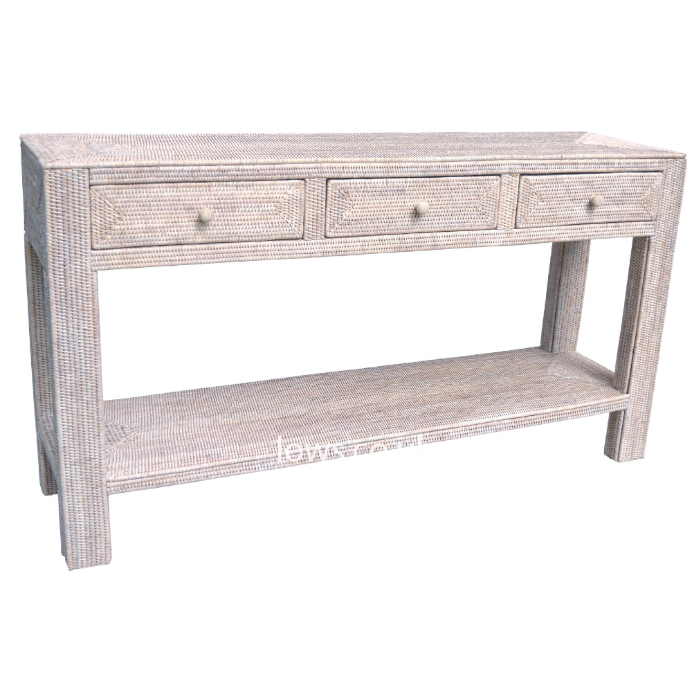 Artisan Rattan Console Table with Three Drawers 150cm | Annie Mo's