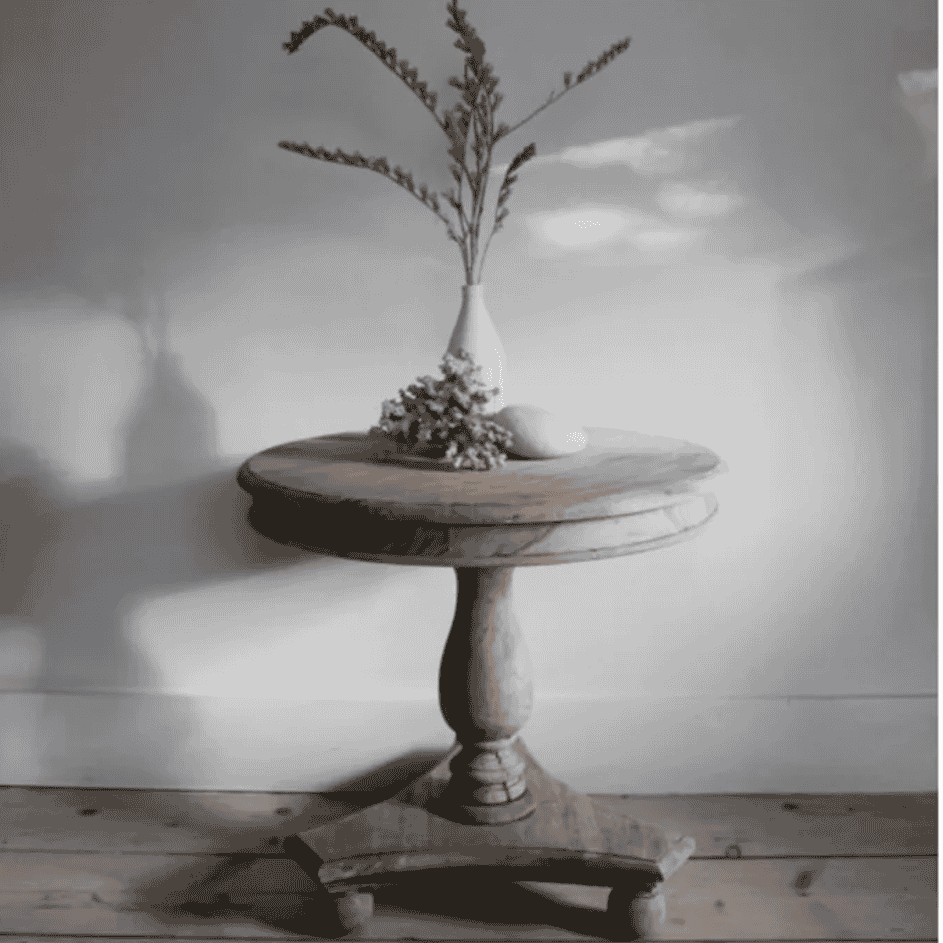 Low Round Wine Table with Bun Feet 58cm