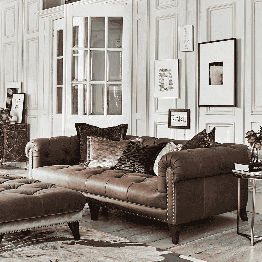Luisa DEEP Three Seat Sofa | Leathers-B