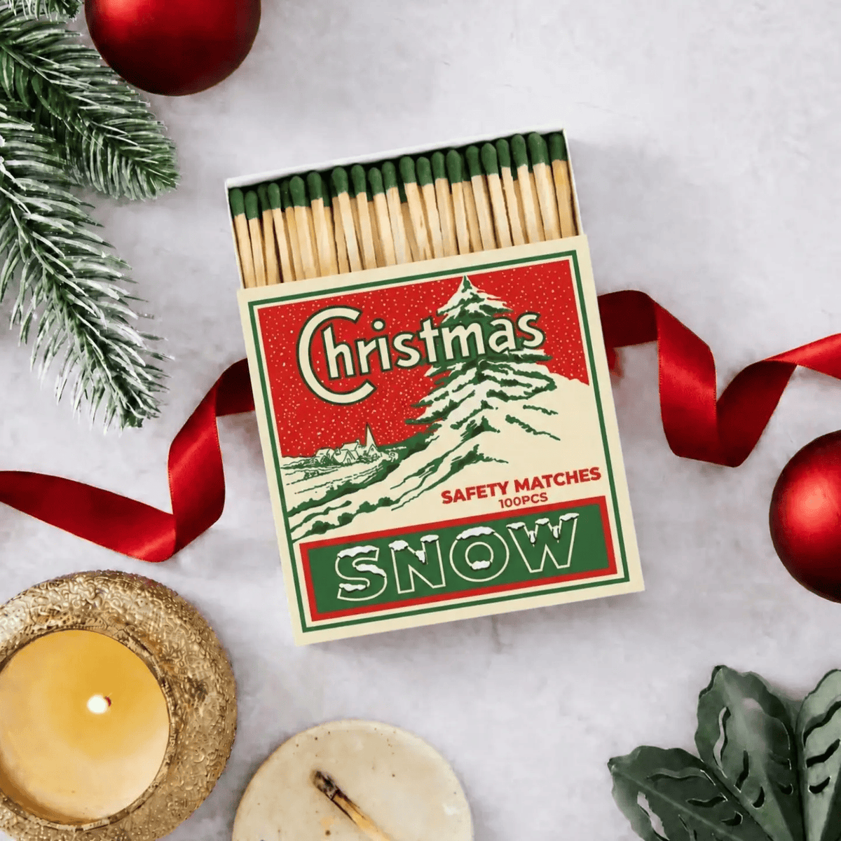 Luxury Gift Long Safety Matches Christmas Snow-C