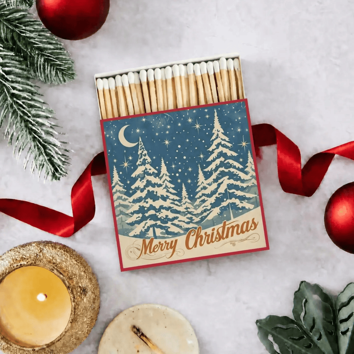 Luxury Gift Long Safety Matches | Midnight Pines-C