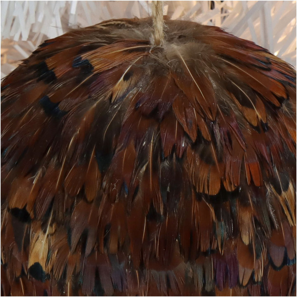 Terracotta Ornamental Feather Bauble 10cm