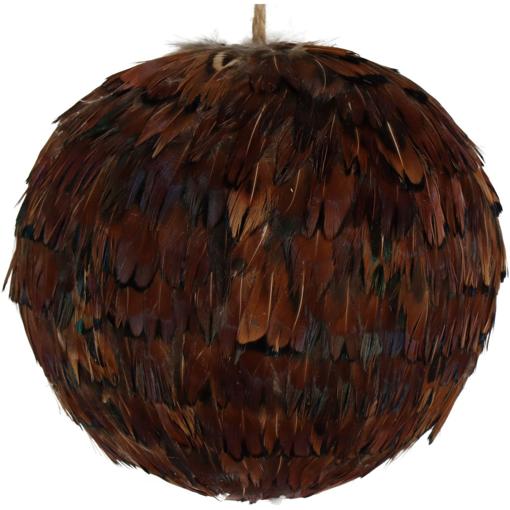 Terracotta Ornamental Feather Bauble 10cm | Annie Mo's