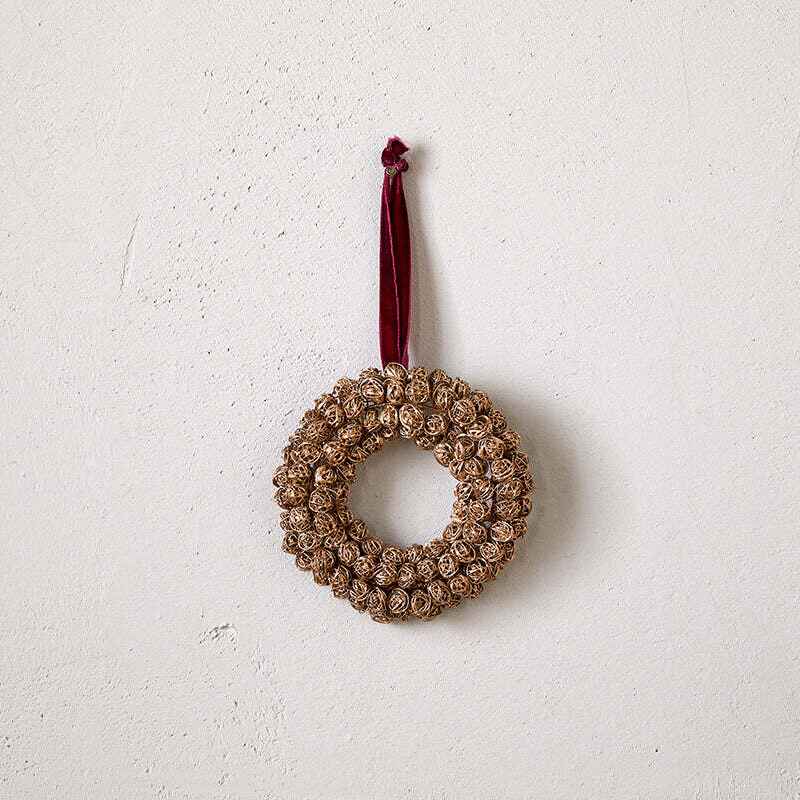 Madhi Mini Wreath Bauble - Brass 12cm | Annie Mo's B