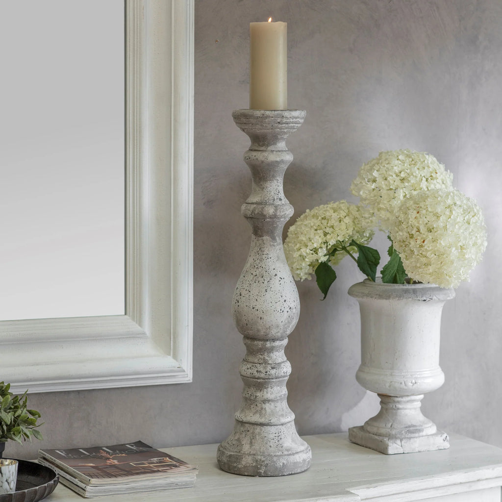 Birkdale Pillar Stone Candlestick 72cm