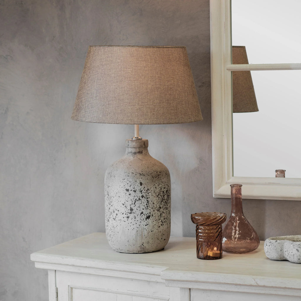 Birkdale Grey Stone Lamp with Gravel Shade 63cm