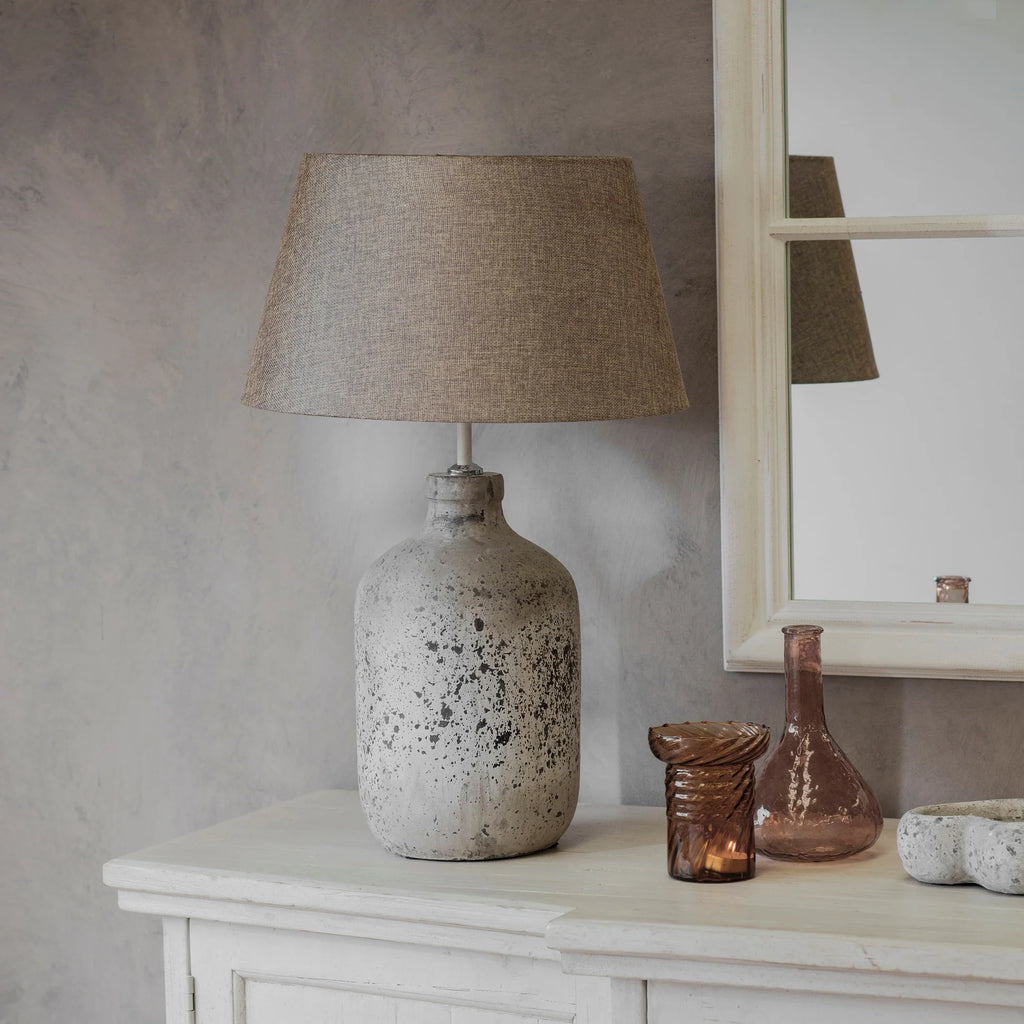Birkdale Grey Stone Lamp with Gravel Shade 63cm