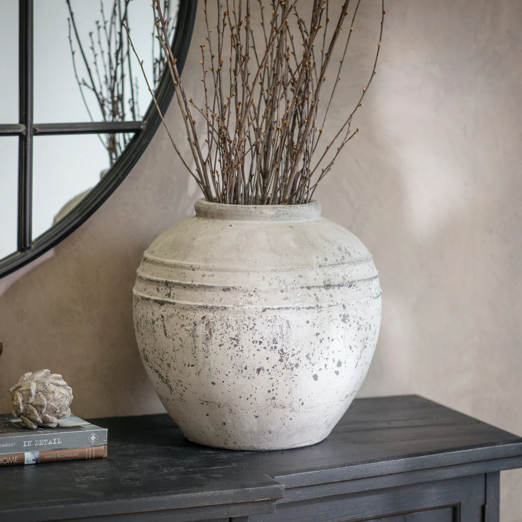 Birkdale Stone Rounded Pot 40cm | Annie Mo's