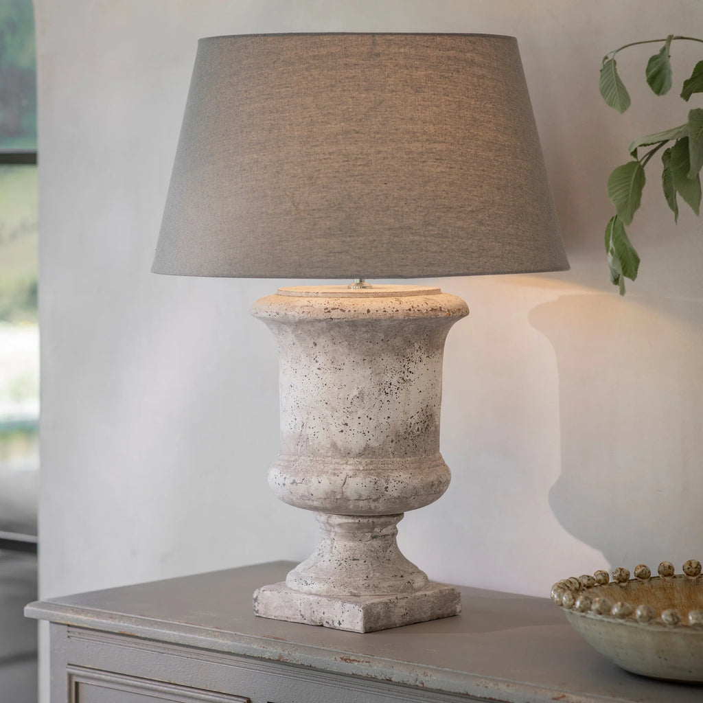 Birkdale Large Stone Lamp with Grey Shade 80cm | Annie Mo's