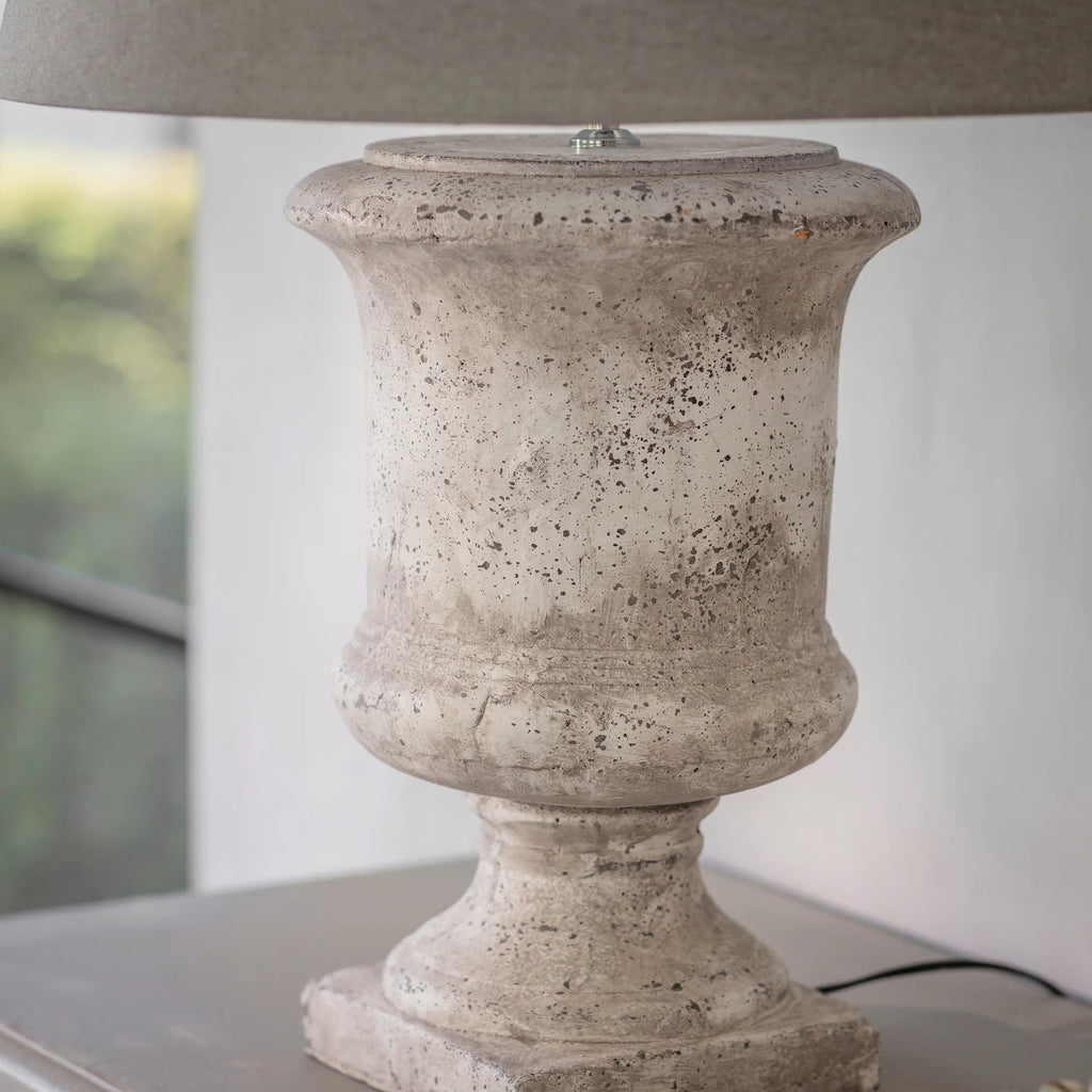 Birkdale Large Stone Lamp with Grey Shade 80cm