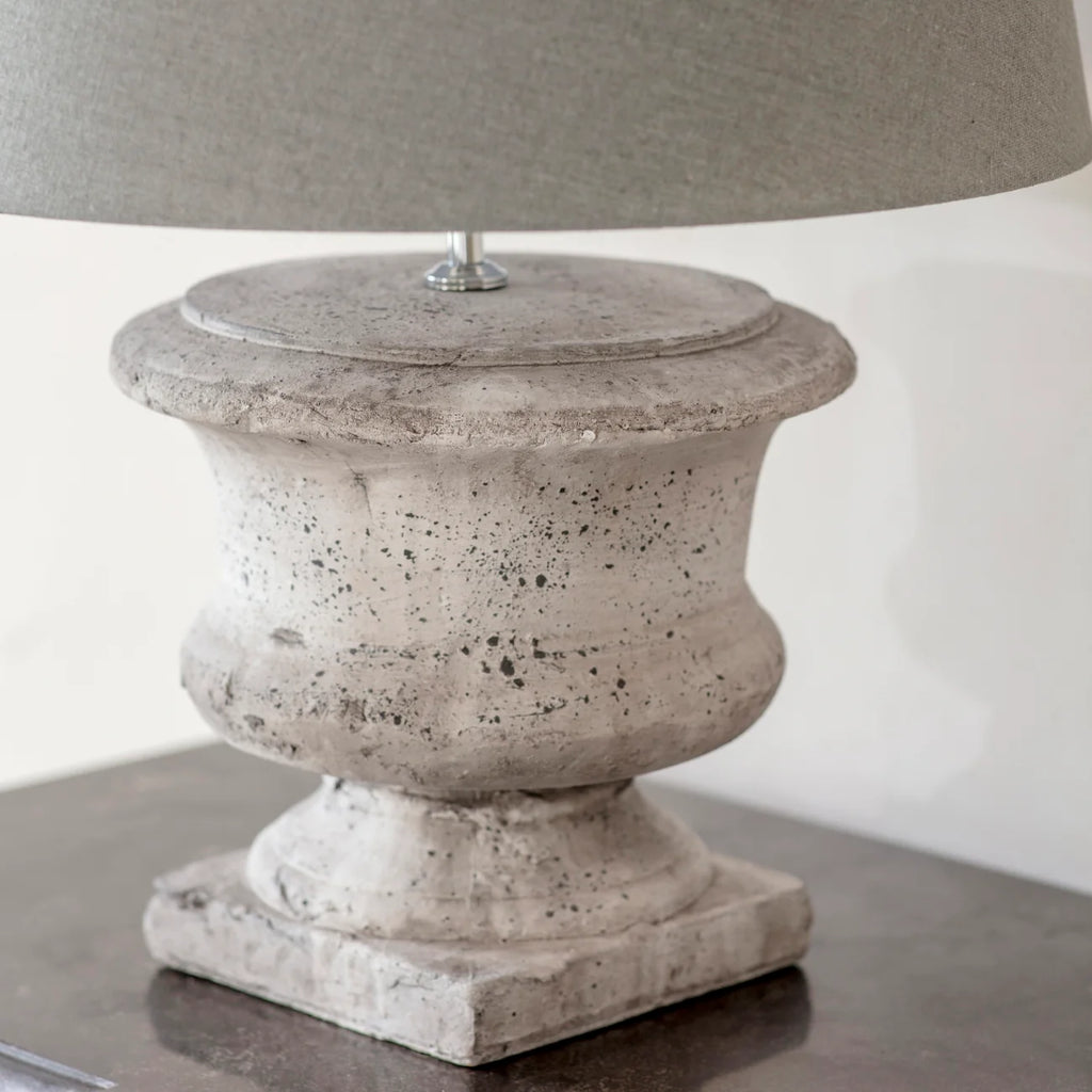 Birkdale Squat Stone Lamp with Grey Shade 63cm