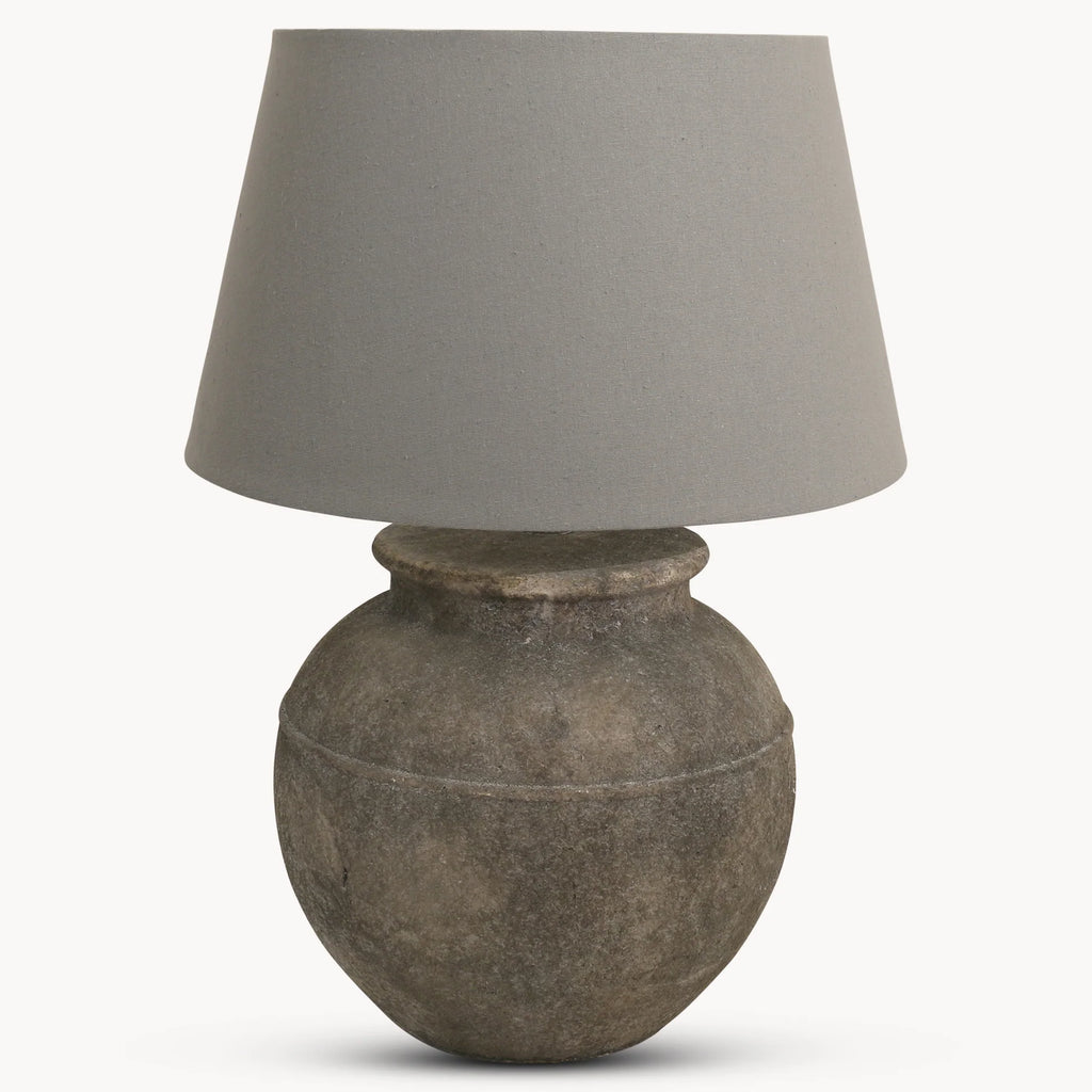 Baybridge Grey Stone Lamps with Grey Shade