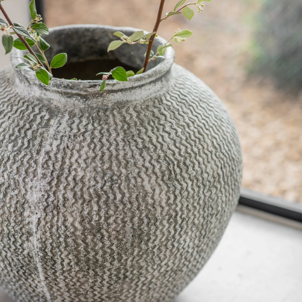 Aldbury Rounded Stone Vase 38cm