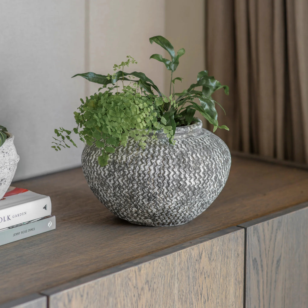 Aldbury Squat Stone Vase 30cm Wide