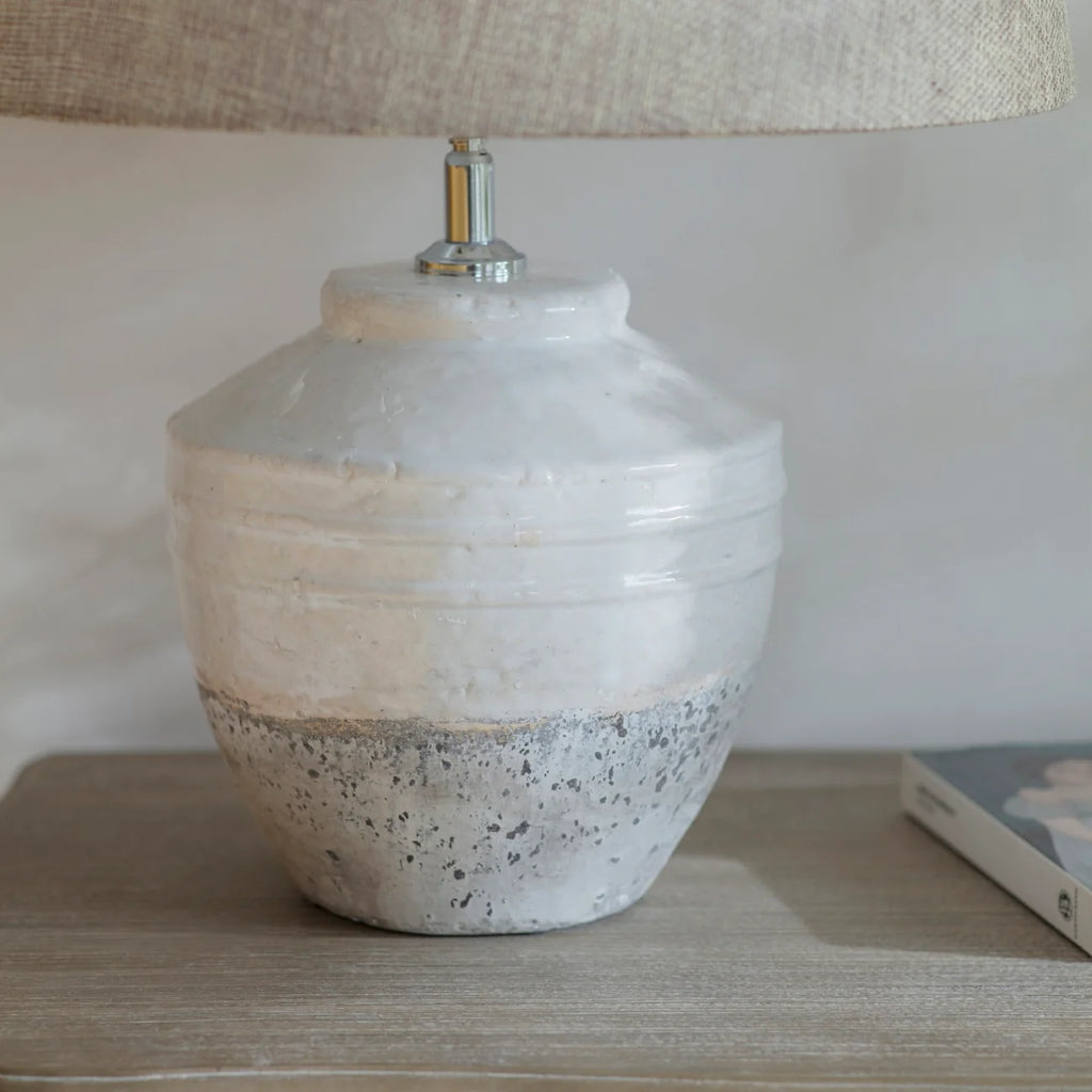 Clemsfold Stone Lamp with Gravel Shade 47cm