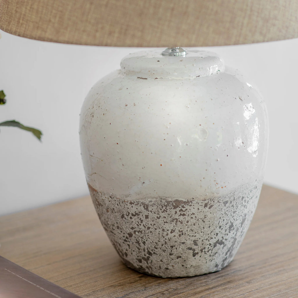 Clemsfold Rounded Stone Lamp with Gravel Shade 60cm