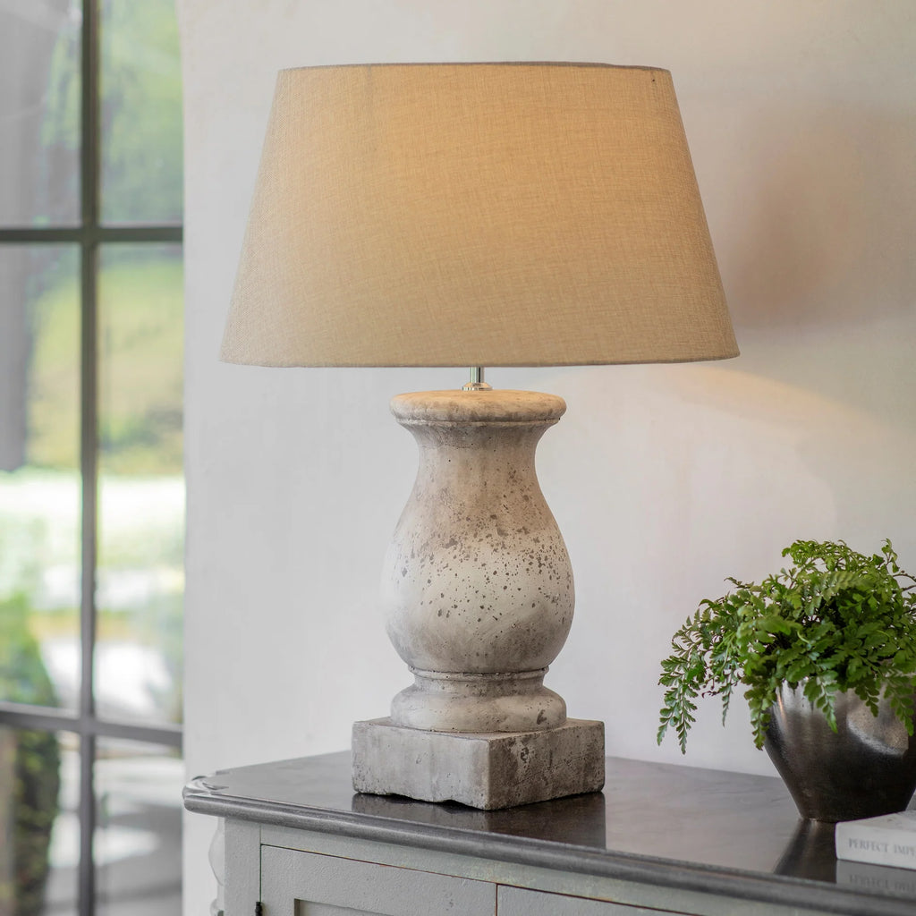 Birkdale Stone Lamp with Linen Shade 78cm
