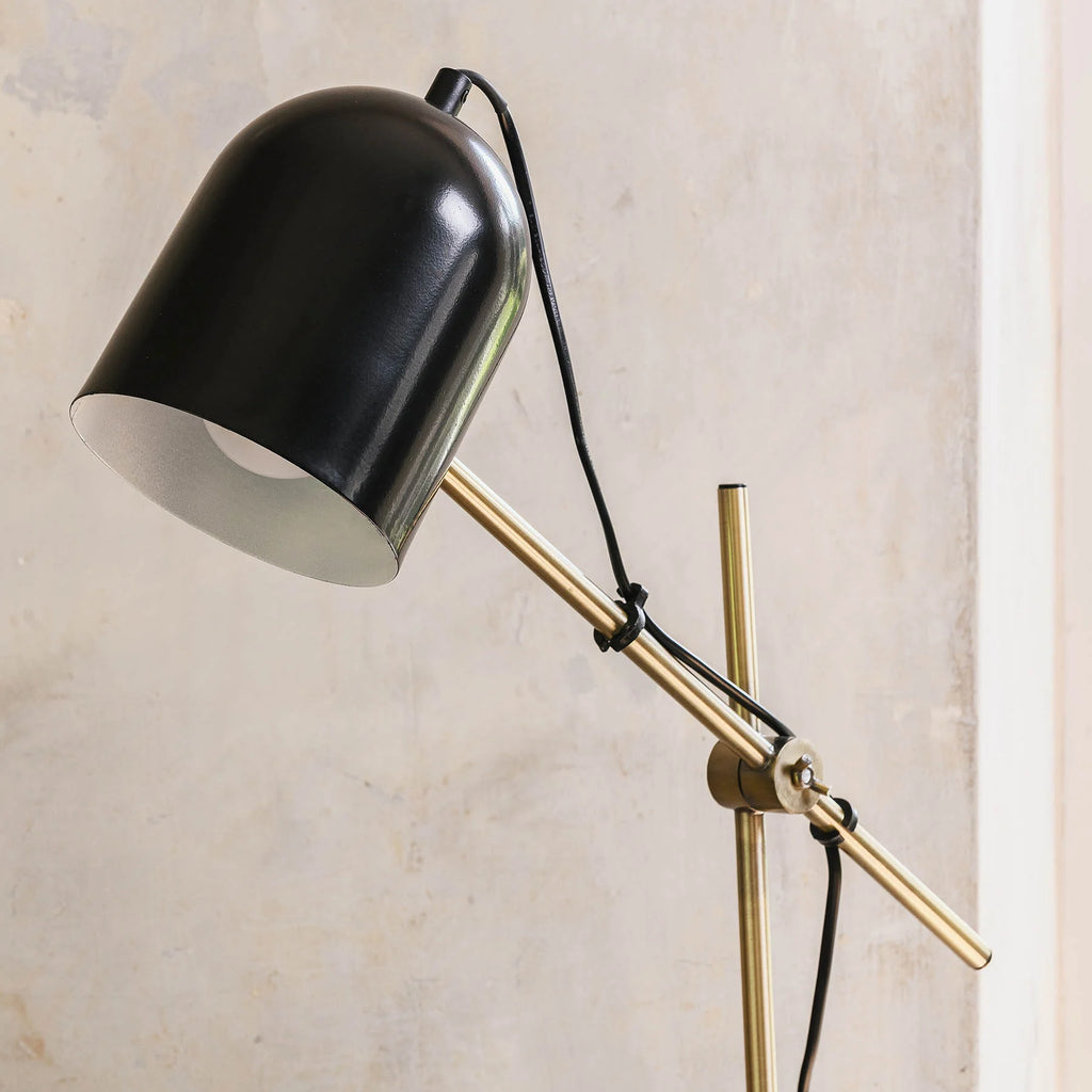 Derby Rectangle Black Marble and Steel Desk Lamp 59cm