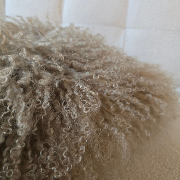 MONGOLIAN LAMB REAL SUEDE TAUPE 2