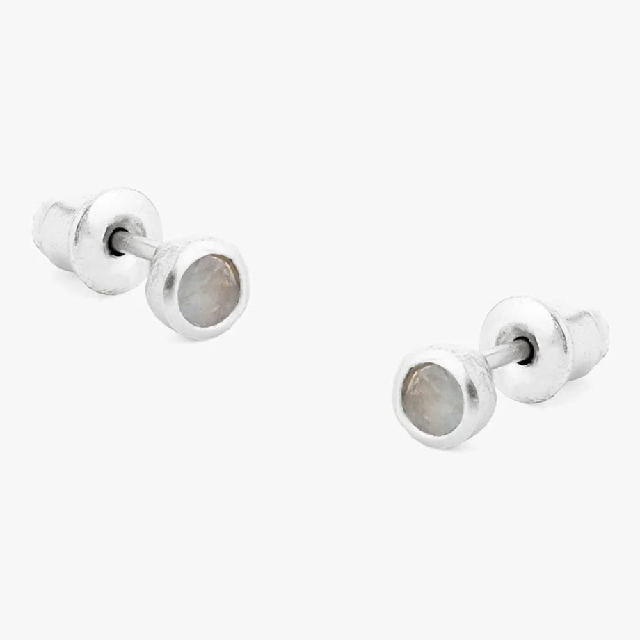 Stud Earrings Aquamarine and Silver | Annie Mo's