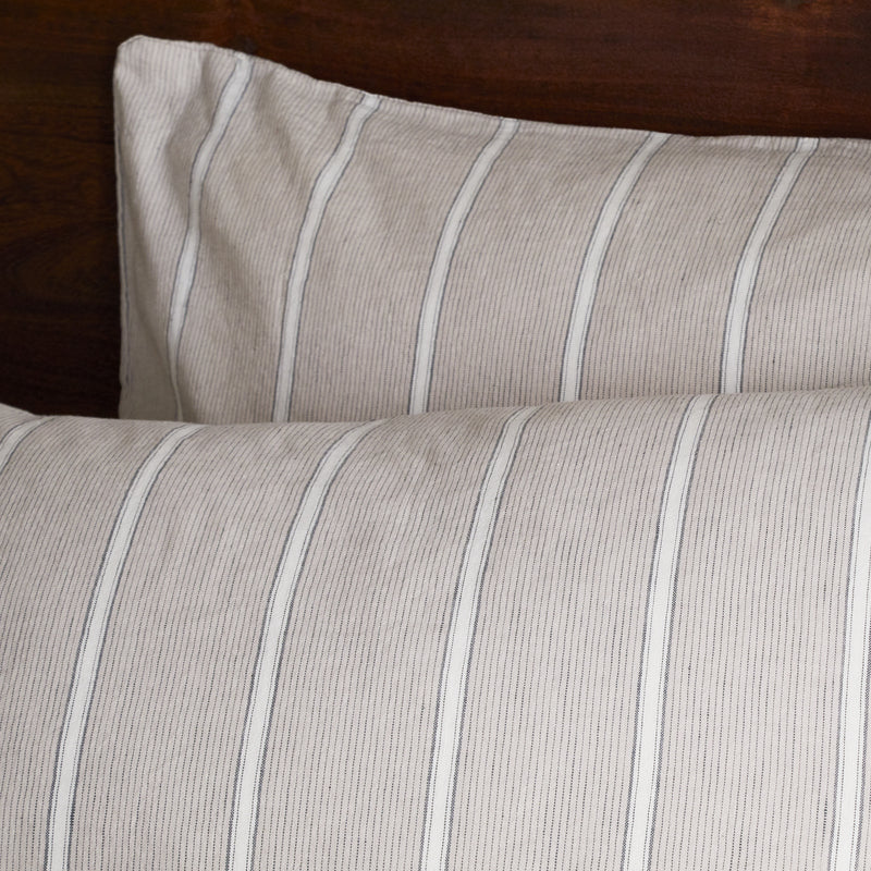 Mora Hemp & Cotton Housewife Pillowcases - Stone Grey