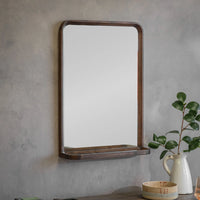 Bramley Wooden Mirror with Shelf 70cm High | Annie Mo's