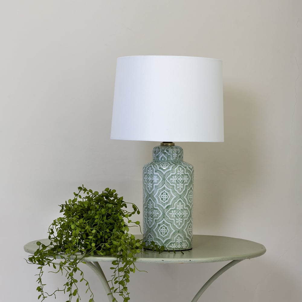 Maroc Lamp With White Shade 51cm