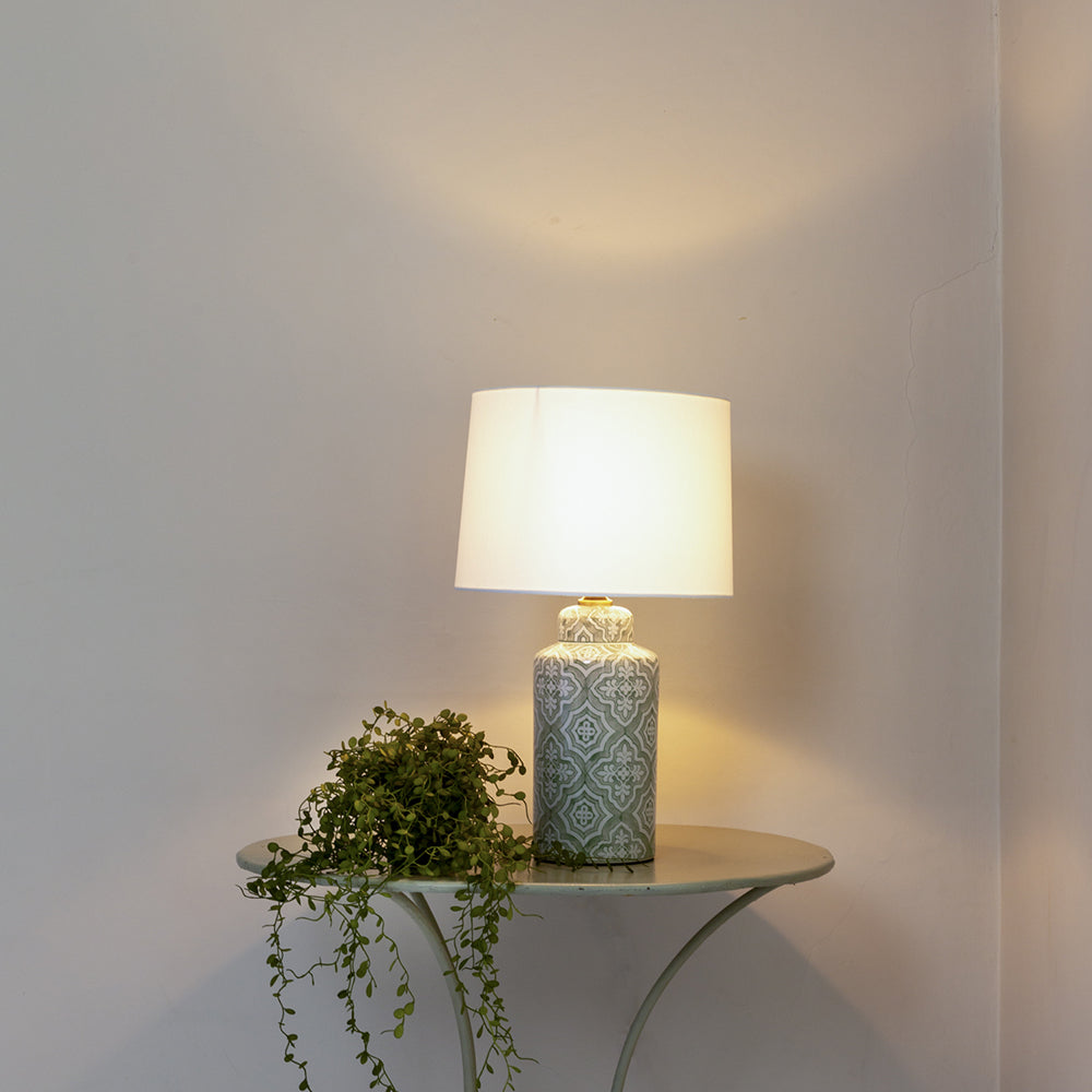 Maroc Lamp With White Shade 51cm
